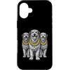 Cool 3 Hip Hop Trio Street Gold Chain Fu Custodia per iPhone 16 Plus Irish Wolfhound Dog Rap Old School Retro Streetwear anni '80 '90