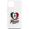Mexico Travel Heart Co Custodia per iPhone 13 I Love Mexico Vacation Travel Heart Flag design messicano