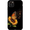 Sunflower Butterfly Floral Garden Nature Custodia per iPhone 11 Pro Max Monarca Farfalla Girasole Giardino Floreale