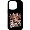 Cute Cow Funny Moood Swings Aesthetic Custodia per iPhone 14 Pro Moood Swings Carino Mucca Divertente Kawaii