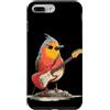 Rocking Robin Bird Outfit Custodia per iPhone 7 Plus/8 Plus Grumpy Robin Bird con chitarra elettrica per gli amanti delle piume