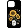 Groovy Retro Sunflower Floral Flower Hip Custodia per iPhone 16 Pro Max Groovy Girasole Vaso Floreale Fiore Hippie Retro Estate Ragazze