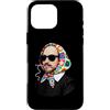 Vintage Retro Knitting Cute Lover Women Custodia per iPhone 16 Pro Max Shakespeare Bard Letteratura Inglese Granny Square Crochet