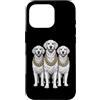 Cool 3 Hip Hop Trio Street Gold Chain Fu Custodia per iPhone 16 Pro Golden Retriever Rap Old School Retro Streetwear anni '80 e '90