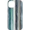 Mint Violet Designs Custodia per iPhone 14 Design estetico a tema costiero grigio verde strisce