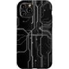 Monochrome Data Grid Custodia per iPhone 11 Pro White Circuit Scheda Madre Gamer Tech Grafica Estetica