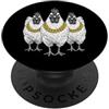 Cool 3 Hip Hop Trio Street Gold Chain Fu Pollo, gallina, gallo, rap, vecchia scuola, retrò, streetwear anni '80 e '90 PopSockets PopGrip Adesivo