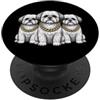 Cool 3 Hip Hop Trio Street Gold Chain Fu Shih Tzu Dog Rap Old School Retro Streetwear anni '80 '90 Tre PopSockets PopGrip Adesivo