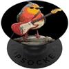 Rocking Robin Bird Outfit Grumpy Robin Bird con chitarra elettrica per gli amanti delle piume PopSockets PopGrip Adesivo