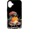 Rocking Robin Bird Outfit Custodia per iPhone 16 Plus Drumming Robin Bird Costume con batteria e look fresco