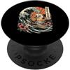 Tropical Tile Fun Mahjong Time Capybara Surf Retro Wave Tramonto PopSockets PopGrip Adesivo