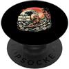 Mahjong Capybara Fun Capybara Surfing Mahjong Time Tropical Beach Wave PopSockets PopGrip Adesivo