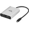 OWC Adattatore USB-C a Doppio HDMI 4K con DisplayLink - Supporta 2 Monitor 4K a 60Hz - Compatibile Mac M1/M2/M3/M4, PC, ChromeOS - Plug & Play, Universale, Nero/Argento