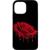 Romantic Rose Flowers Graphic Women Girl Custodia per iPhone 13 Pro Max Fiori di rosa rossa gocciolanti con rose grafiche floreali gotiche