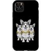 Cool 3 Hip Hop Trio Street Gold Chain Fu Custodia per iPhone 11 Pro Max Corgi Dog Rap Old School Retro Streetwear anni '80 '90 Tre
