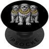 Cool 3 Hip Hop Trio Street Gold Chain Fu Irish Wolfhound Dog Rap Old School Retro Streetwear anni '80 '90 PopSockets PopGrip Adesivo