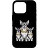 Cool 3 Hip Hop Trio Street Gold Chain Fu Custodia per iPhone 16 Pro Chihuahua Dog Rap Old School Retro Streetwear anni '80 '90 Tre