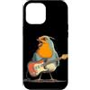 Rocking Robin Bird Outfit Custodia per iPhone 12 Pro Max Costume da pettirosso canto con chitarra elettrica e piuma