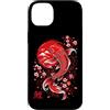 Vintage Japanese Koi Fish Nishikigoi Flo Custodia per iPhone 14 Plus Giapponese Koi Fish Cherry Blossom Nishikigoi Red Sun Graphic