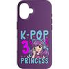 Girls Birthday Korean Kids K Pop Fan K-P Custodia per iPhone 16 K-Pop Principessa Età 3 Anni Compleanno Bambino