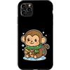 monkey winter banana cute animal winter Custodia per iPhone 11 Pro Max Carino Scimmia Inverno con Banana