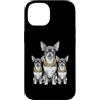 Cool 3 Hip Hop Trio Street Gold Chain Fu Custodia per iPhone 14 Chihuahua Dog Rap Old School Retro Streetwear anni '80 '90 Tre