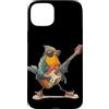 Rocking Robin Bird Outfit Custodia per iPhone 15 Plus Impressionante Robin Bird con chitarra elettrica per ragazzi e ragazze