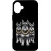 Cool 3 Hip Hop Trio Street Gold Chain Fu Custodia per iPhone 16 Plus Miniatura Schnauzer Rap Old School Retro Streetwear 80s 90s