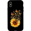 Sunflower Butterfly Floral Garden Nature Custodia per iPhone X/XS Giallo Girasole Farfalla Floreale Giardino Far