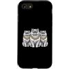 Cool 3 Hip Hop Trio Street Gold Chain Fu Custodia per iPhone SE (2020) / 7/8 Gatto persiano Rap Old School Retro Streetwear 80s 90s Tre