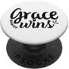 Fraxoweb La grazia vince la citazione della Bibbia della fede cristiana PopSockets PopGrip Adesivo