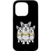 Cool 3 Hip Hop Trio Street Gold Chain Fu Custodia per iPhone 15 Pro Corgi Dog Rap Old School Retro Streetwear anni '80 '90 Tre