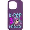 Girls Birthday Korean Kids K Pop Fan K-P Custodia per iPhone 15 Pro K-Pop Principessa Età 3 Anni Compleanno Bambino
