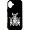 Cool 3 Hip Hop Trio Street Gold Chain Fu Custodia per iPhone 16 Plus Chihuahua Dog Rap Old School Retro Streetwear anni '80 '90 Tre