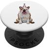 English Bulldog Puppy Lover PS Bulldog inglese Let's Pawty festa di compleanno amante dei cani PopSockets PopGrip Adesivo