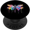 Dragonfly Watercolor Nature Women Girls Grafica colorata libellula acquerello insetto libellula PopSockets PopGrip Adesivo