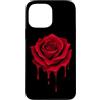Romantic Rose Flowers Graphic Women Girl Custodia per iPhone 13 Pro Max Fiori di rosa rossa gocciolanti con rose grafiche floreali gotiche