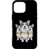 Cool 3 Hip Hop Trio Street Gold Chain Fu Custodia per iPhone 16 Pro Max Corgi Dog Rap Old School Retro Streetwear anni '80 '90 Tre