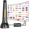 QGClearSO Antenna DVBt-T/DVB-T2, DVBT2, con amplificatore, ampia portata e ricezione a 360°, antenna per TV con forte base magnetica, supporta 4K 1080P - tutti i dispositivi TV DAB/UHF/VHF