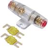 tomzz Audio 5800-049 Mini portafusibile ANL trasparente per cavi fino a 25qmm 2 fusibili da 100A