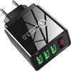 Naqqios Caricatore da muro multiporta - Blocco caricatore da muro USB, cubo di ricarica USB a 3 porte con display digitale | Pad di Ricarica Veloce, Caricabatterie da Muro PD 3.0 per Cellulari, Supporti