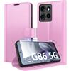 Eirltiy Cover per Motorola Moto G86 5G Portafoglio Pelle PU Premium, Custodia Scomparti Carte Antiurto Protettiva Case con 1 Vetro Temperato, Rosa