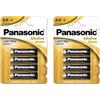 PANASONIC Confezione da 2 blister da 4 batterie alcaline Power Bronze LR6 AA 1,5 V