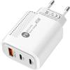 guloeuo Adattatore per caricabatterie USB | Blocco di ricarica del telefono con caricatore da muro veloce - Testa di ricarica tipo C USB QC3.0 2PD 40W Testa di rapida ignifuga per Power Bank