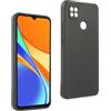 REY Cover in Gel TPU Nera per XIAOMI REDMI 9C - 10A, Ultra Sottile 0,33 mm, Morbido Flessibile, Custodia Silicone