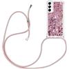 YAMCCCSE Custodia con Cordino per Samsung Galaxy A05s,Liquid Quicksand Cover con Collana Practical Stylish,Silicone Liquido Antiscivolo Case per Cellulare Girocollo，Rosa