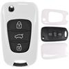 mt key Cover protettiva in plastica rigida per chiavi della macchina bianca compatibile con Hyundai i30 ix20 ix35 Kia Soul Sportage Ceed
