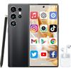 BLKE S Smartphone HD da 6,8 pollici con stilo, telefono a grande schermo 4G sbloccato, riconoscimento facciale/doppia SIM/3800 mAh, telefono ultrasottile, auricolari Bluetooth inclusi (Nero)