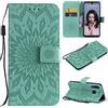 MUMOYAN CHcase Cover per Huawei P30 Lite Custodia di Pelle Case Flip Portafoglio Retro Libretto Magnetico Protettiva Non Graffi Funzione Supporto Bumper Fiore Girasole per Huawei P30 Lite - Verde