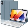 IVEOPPE Tastiera per XIAOMI REDMI Pad 2 Pro 2025/Pad Pro 2024 12.1, Cover Keyboard Italiano QWERTY, Senza fili Bluetooth Staccabile Custodia, Blu Nebbioso